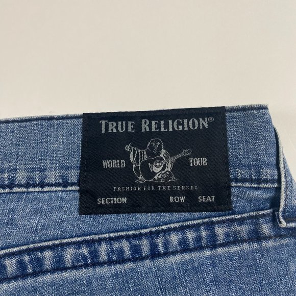 NWT True Religion Rocco Moto No Flap Relaxed Skinny Jeans Mens 44 Trophy Blue - Picture 7 of 15